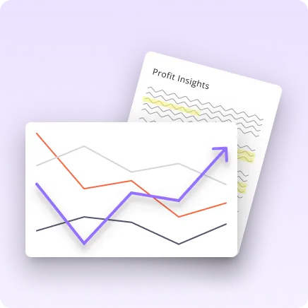 A graphic of a mock chart and report