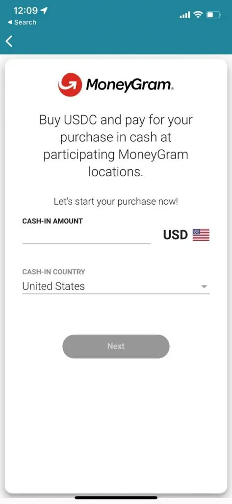 MoneyGram Stellar app